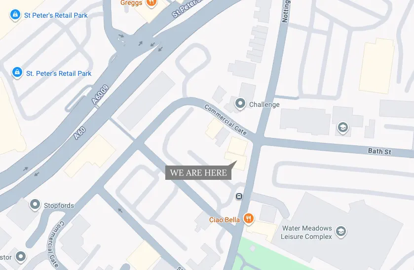 map of nottingham road mansfield